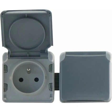LEGRAND Double prise de courant avec terre précâblée + volet IP 55 Plexo - hori. - Gris LEGRAND Double Prise De Courant Avec Terre Précâblée + Volet IP 55 Plexo - Hori. - Gris -LEGRAND Soldes 32168911 2