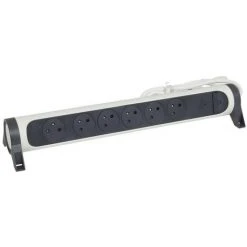LEGRAND Rallonge Multiprise 6x2P+T 16A 230V Avec Indicateur De Surcharge Et Disjoncteur Blanc Et Gris (049441/050093)