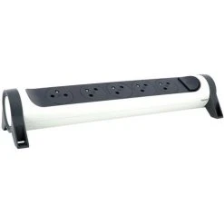 LEGRAND Rallonge 5x2P+T Surface Avec Interrupteur Sans Cordon - Blanc/gris Foncé (049467)