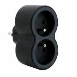 LEGRAND Fiche Multiprise 2 Prises De Courant 2P+T 16A 230V Avec Sorties Frontales Noir (050504/049432)