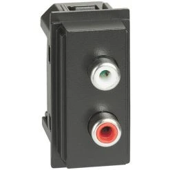 LEGRAND Prise Double RCA Living Now 1 Module - Noir (BTKG4269R)