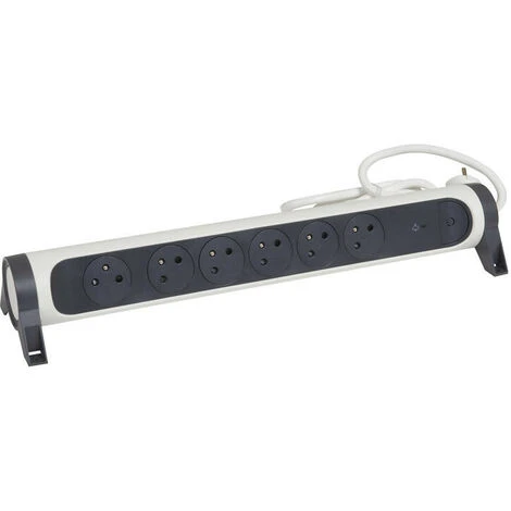LEGRAND Rallonge multiprise 6 prises de courant 2P+T 16A 230V avec parafoudre blanc et gris (049419/050097) LEGRAND Rallonge Multiprise 6 Prises De Courant 2P+T 16A 230V Avec Parafoudre Blanc Et Gris (049419/050097) -LEGRAND Soldes 36049512 1