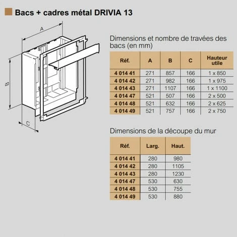 LEGRAND Bac + cadre métal 1 travée Drivia 2x13 + panneau Enedis + coffret Basique (401441) LEGRAND Bac + Cadre Métal 1 Travée Drivia 2x13 + Panneau Enedis + Coffret Basique (401441) -LEGRAND Soldes 36049560 2