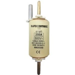 LEGRAND Socomec 68620250 Fusible HPC Taille 1 Gl-gG 250A 500V Percuteur - Blanc