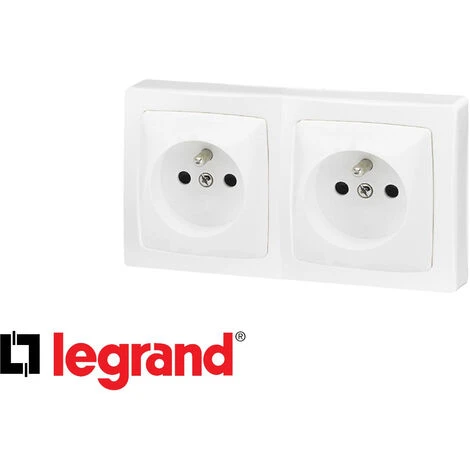 Double prise de courant 16A 2P+T Legrand Otéo complète Double Prise De Courant 16A 2P+T Legrand Otéo Complète -LEGRAND Soldes 36761999 2