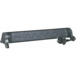 LEGRAND Rallonge 6x2P+T Surface Avec Inter, Cordon 1,5m Et Parafoudre - Noir