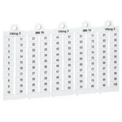 Legrand 39524 - Plaque Repères Bloc Jonction Viking 3 - Lect Horiz - Pas 6 - Chiffres 401 à 500 - Blanc