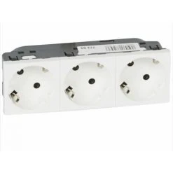 Embase 2P + TT Triple Blanc Legrand Mosaic 77253