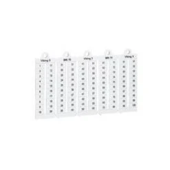 Legrand 039516 - Plaque Repères Bloc Jonction Viking 3 - Lect Horiz - Pas 6 - Chiffres 11 à 20 - Blanc