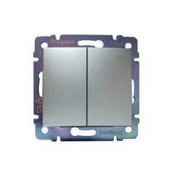 Interrupteur Double VALENA Aluminium LEGRAND 770108