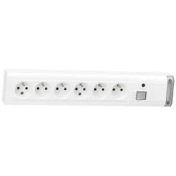 LEGRAND Bloc Multiprise Fixable Avec Interrupteur Bipolaire à Voyant, Limiteur D'intensité 16A Et 6x2P+T Longueur 399mm (050617)