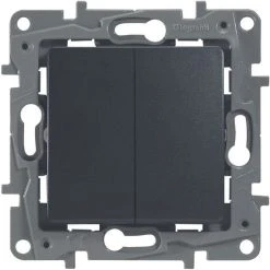 Interrupteur Legrand Niloé Double 2 Directions Anthracite