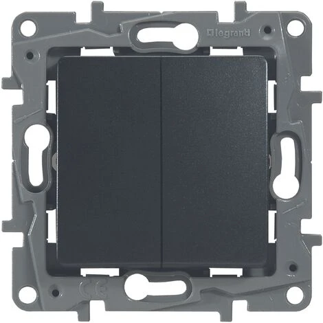 Interrupteur Legrand Niloé Double 2 Directions Anthracite Interrupteur Legrand Niloé Double 2 Directions Anthracite -LEGRAND Soldes 52184171 1