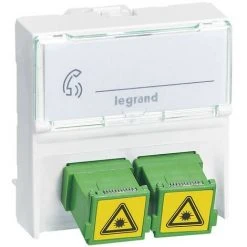 LEGRAND Prise 2 Traversées Fibre Optique SC/APC Simplex Mosaic - 2 Modules Blanc (078614)
