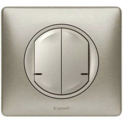 LEGRAND Commande Double Sans Fils ON/OFF Céliane With Netatmo - Plaque Titane (199179)