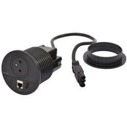 LEGRAND Disq80 Incara 2P+T + USB A+C + RJ45 + Cordon Connecteur Wieland - Noir (654702F)