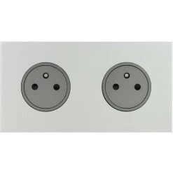 LEGRAND Art D'Arnould Univers Epure Double Prise De Courant 2P+T 16A 250V Acier Satin (67532)