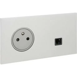 LEGRAND Art D'Arnould Univers Epure Prise De Courant 2P+T Et Prise RJ45 Acier Satin (67538)