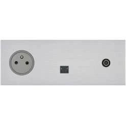 LEGRAND Art D'Arnould Univers Epure Prise De Courant 2P+T, Prise RJ45 Et Prise Télévision Acier Brossé (67437)