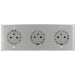 LEGRAND Art D'Arnould Univers Mémoire Triple Prise De Courant 2P+T Surface 16A 250V Acier Brossé (67133)