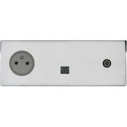 LEGRAND Art D'Arnould Univers Epure Prise De Courant 2P+T, Prise RJ45 Et Prise Télévision Acier Miroir (67637)