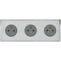 LEGRAND Art D'Arnould Univers Epure Triple Prise De Courant 2P+T 16A 250V Acier Miroir (67633)