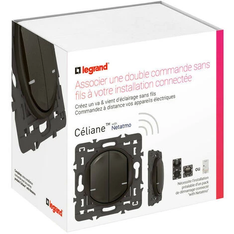 LEGRAND Commande double sans fils pour éclairage et prise connectée Céliane with Netatmo - Graphite sans plaque - Graphite LEGRAND Commande Double Sans Fils Pour éclairage Et Prise Connectée Céliane With Netatmo - Graphite Sans Plaque - Graphite -LEGRAND Soldes 54658324 2