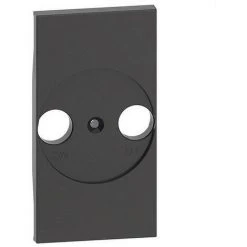 LEGRAND TV/R-SAT LIVING NOW Plaque Frontale 2 Trous Adaptable Pour D Autres Bases TV, Foncée - BTICINO