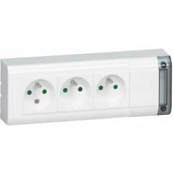 Bloc Multiprise Fixable Legrand 3x2P+T - Sans Cordon - L. 208 Mm