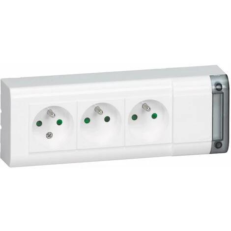 Bloc multiprise fixable Legrand 3x2P+T - sans cordon - L. 208 mm Bloc Multiprise Fixable Legrand 3x2P+T - Sans Cordon - L. 208 Mm -LEGRAND Soldes 55945 1