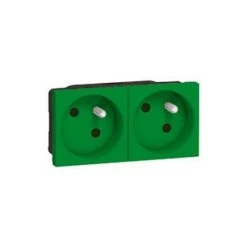 Bloc Double 2X2P+T 16A Inclinaison 45° 4 Mod 45mm Enjoliveur Vert Pour Goulotte Ou Support Prog MOSAIC LEGRAND 077162 -LEGRAND Soldes 56991508 3