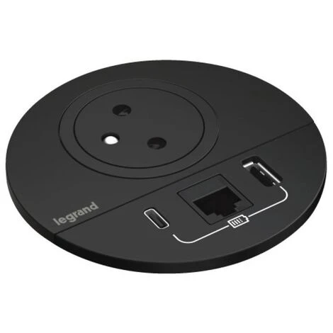LEGRAND Prise encastrée Incara Disq80 noir 1 PC 2PT USB AC RJ45 CAT6 cordon 2m - Noir LEGRAND Prise Encastrée Incara Disq80 Noir 1 PC 2PT USB AC RJ45 CAT6 Cordon 2m - Noir -LEGRAND Soldes 57030383 1