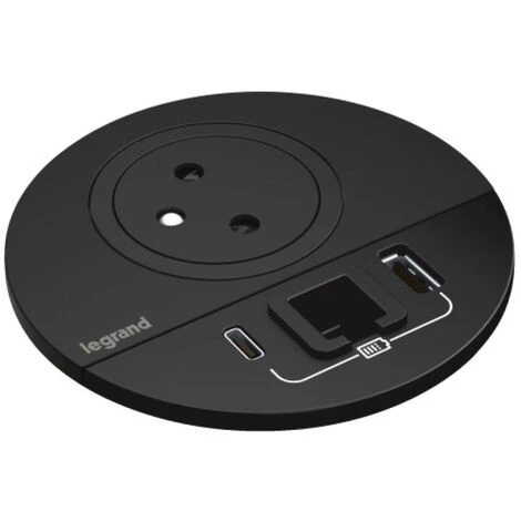 LEGRAND Prise encastrée Incara Disq80 noir 1 PC 2PT USB AC RJ45 CAT6 cordon 2m - Noir LEGRAND Prise Encastrée Incara Disq80 Noir 1 PC 2PT USB AC RJ45 CAT6 Cordon 2m - Noir -LEGRAND Soldes 57030383 2