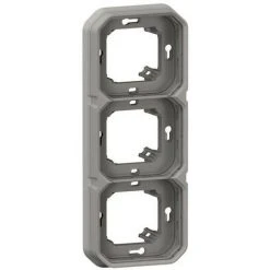 LEGRAND Plaque Support 3 Postes Plexo Montage Encastré Horizontal Ou Vertical - Gris (070090)