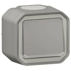 LEGRAND Interrupteur Ou Va-et-vient Lumineux 10AX 250V Plexo Complet Saillie Gris (069713L)