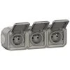 LEGRAND Triple Prise De Courant Horizontale Avec Volet Plexo Complet Saillie - Gris (070014) -LEGRAND Soldes 57679371 1