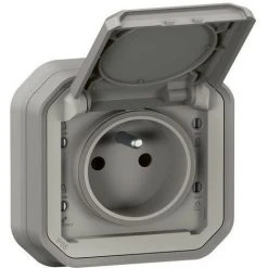 LEGRAND Prise De Courant Avec Volet Plexo Complet Encastré Avec Griffes - Gris (070031)