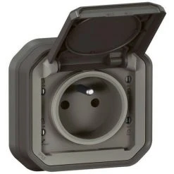 LEGRAND Prise De Courant Avec Volet Plexo Complet Encastré Anthracite (070038)