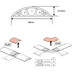LEGRAND Passage De Plancher 3 Compartiments 50x12mm Gris Au Mètre (12016) -LEGRAND Soldes 58998772 3