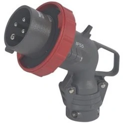 Fiche Coudée Male 32 Ampères 3p+n+t Ip55 Rouge - Legrand Hypra 53011