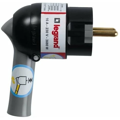 Fiche à tête pivotante, 230 V, noire - legrand 050176 - 2P+T fiches à extraction facile - 16 A - Prises et fiches mobiles. Fiche à Tête Pivotante, 230 V, Noire - Legrand 050176 - 2P+T Fiches à Extraction Facile - 16 A - Prises Et Fiches Mobiles. -LEGRAND Soldes 59586687 5