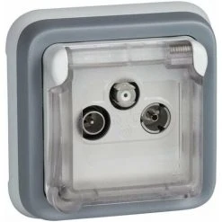 Prise TV, Prise D'antenne TV Pour Montage Encastré, Gamme 'Plexo', Gris, étanche (IP55) - Legrand, 191516 Plexo. -LEGRAND Soldes 59586847 4