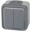Double Interrupteur Mural, Bouton Poussoir étanche En Saillie De La Gamme Plexo, Double Interrupteur Extérieur, étanche (IP55), Couleur Grise - Legrand, 191514 Plexo. -LEGRAND Soldes 59586935 1