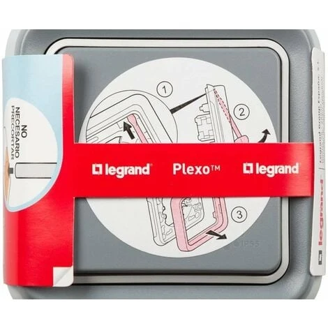 Interrupteur mural, bouton poussoir étanche en applique de la gamme Plexo, interrupteur extérieur, étanche (IP55), gris - Legrand, 191510 Plexo. Interrupteur Mural, Bouton Poussoir étanche En Applique De La Gamme Plexo, Interrupteur Extérieur, étanche (IP55), Gris - Legrand, 191510 Plexo. -LEGRAND Soldes 59586946 4
