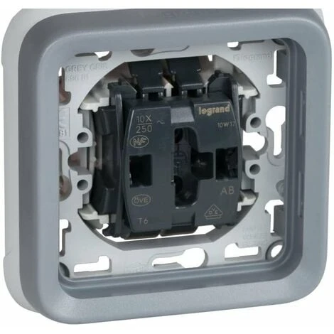 Interrupteur mural, bouton poussoir étanche en applique de la gamme Plexo, interrupteur extérieur, étanche (IP55), gris - Legrand, 191510 Plexo. Interrupteur Mural, Bouton Poussoir étanche En Applique De La Gamme Plexo, Interrupteur Extérieur, étanche (IP55), Gris - Legrand, 191510 Plexo. -LEGRAND Soldes 59586946 5