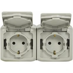 Prise Murale Double 16 A, En Applique, étanche IP44, Avec Couvercle Gris - Legrand Forix 782394. -LEGRAND Soldes 59586967 3