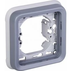 LEGRAND PLAQUE + SUPPORT 1P GRIS PLEXO -