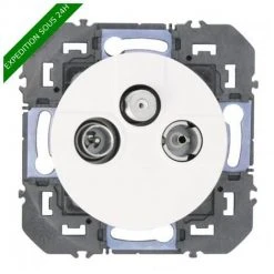 Legrand - Prise TV-R-SAT 1 Câble Dooxie Finition Blanc - Réf : 600353