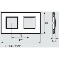 LEGRAND BTICINO LIVINGLIGHT LNA4802 M2AR ? LL-PLACA 2 X 2 M ANTHRACITE -LEGRAND Soldes 60946249 5