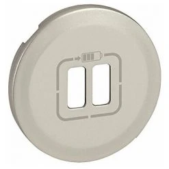LEGRAND 068556 ENJOLIVEUR CÉLIANE POUR CHARGEUR DOUBLE USB TYPE-A ET TYPE-C, FINITION TITANE, LOT DE 5